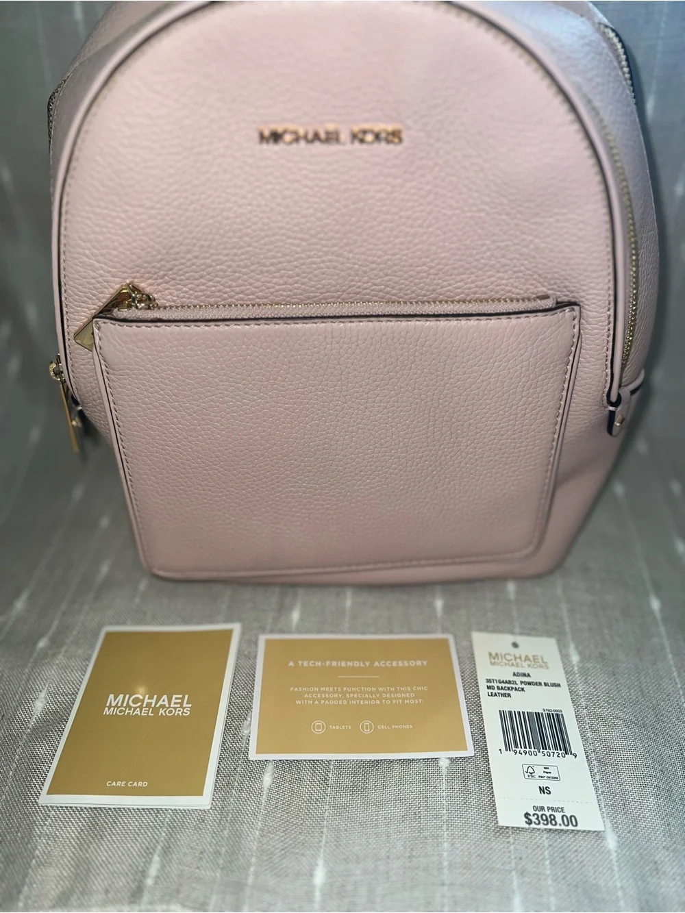 Michael Kors Blush Leather Backpack with Gold Hardware (Like new with tags)